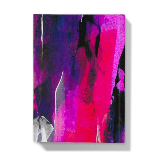Encore. Abstract fine art stationery - hardback journal and greeting cards. Pink & violet. Chris Moss Art