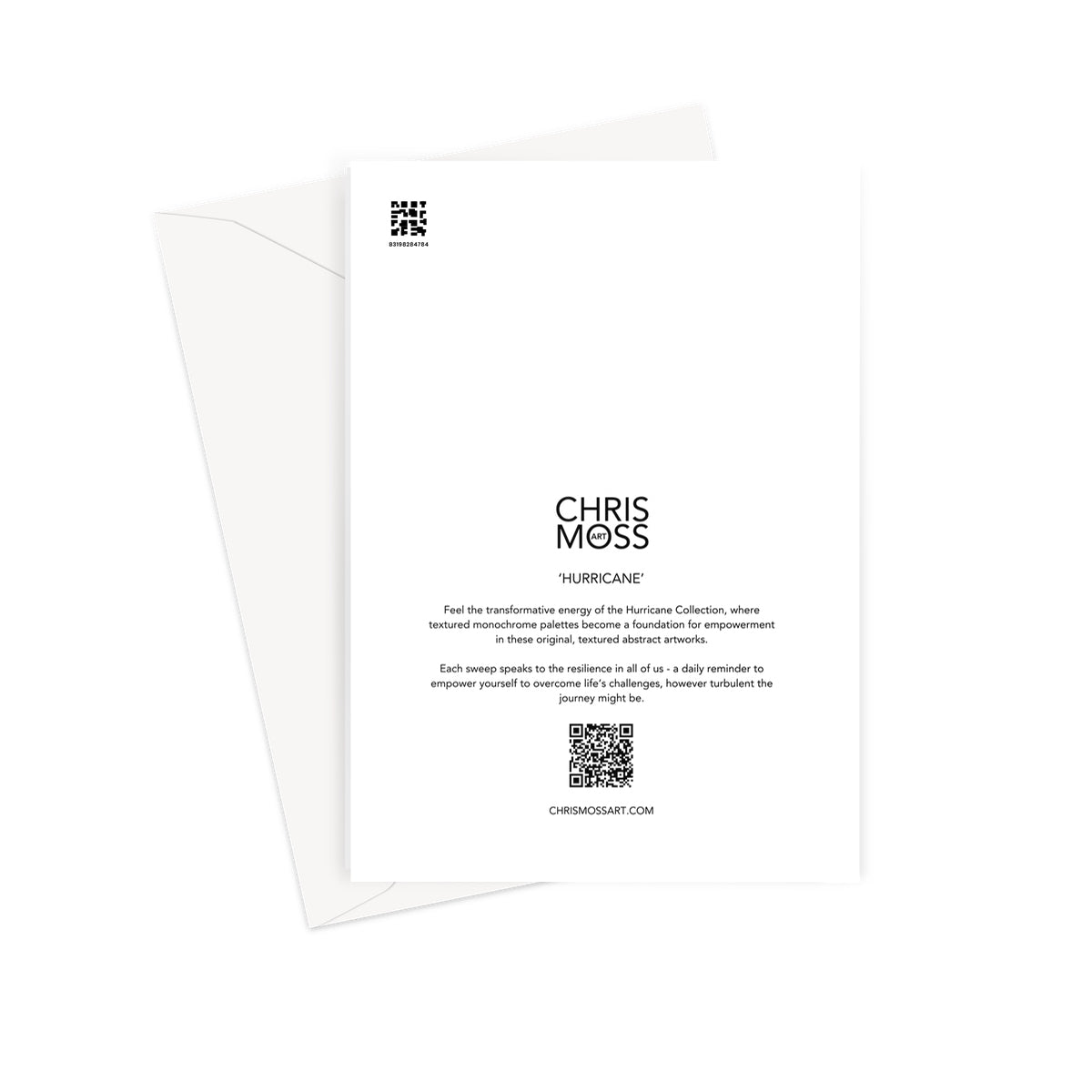 Hurricane. Abstract fine art stationery - hardback journal and greeting cards. Monochrome. Chris Moss Art