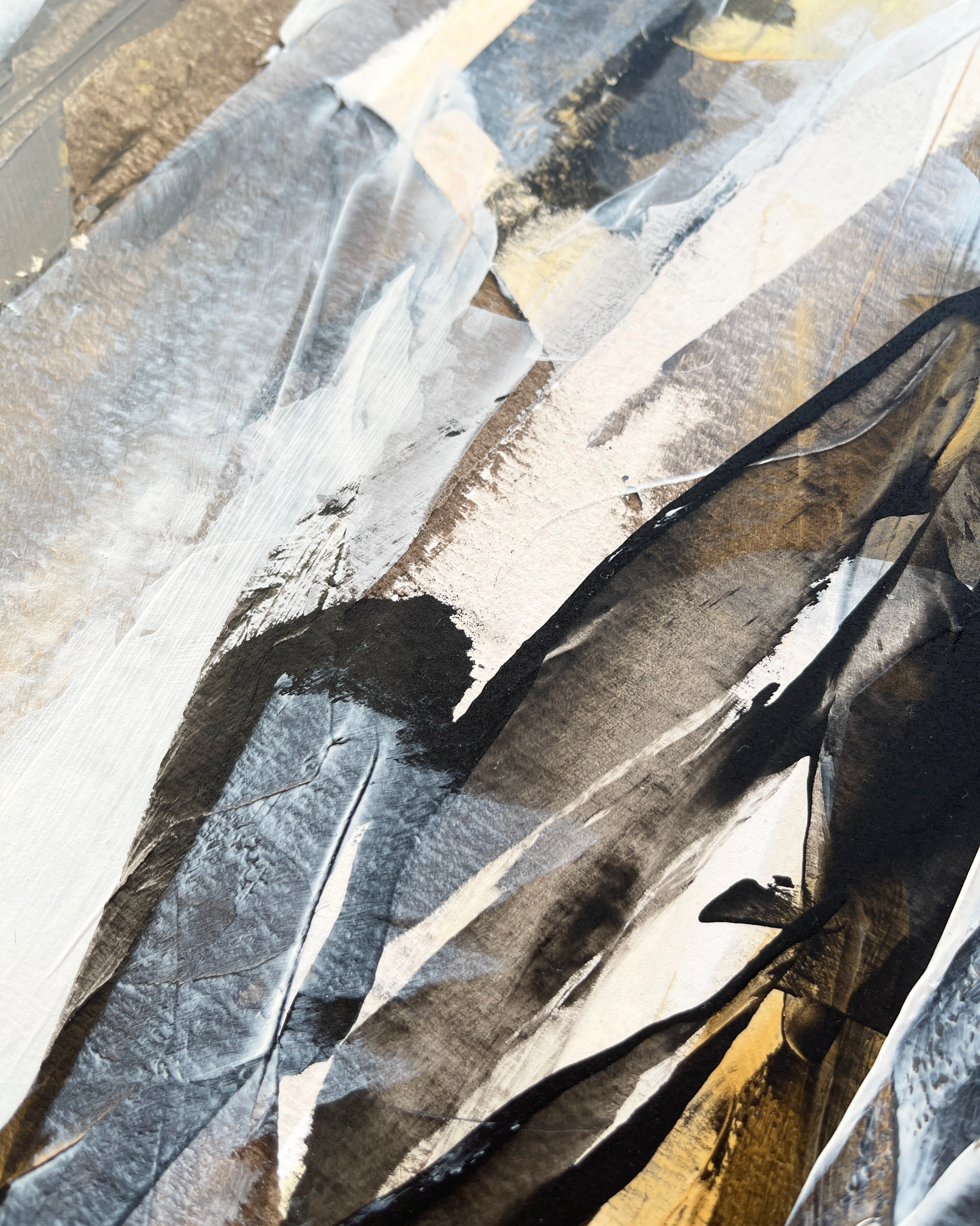 Antiquity | Original Abstract artwork on paper | A1 | neutral palette with gold | Chris Moss Art