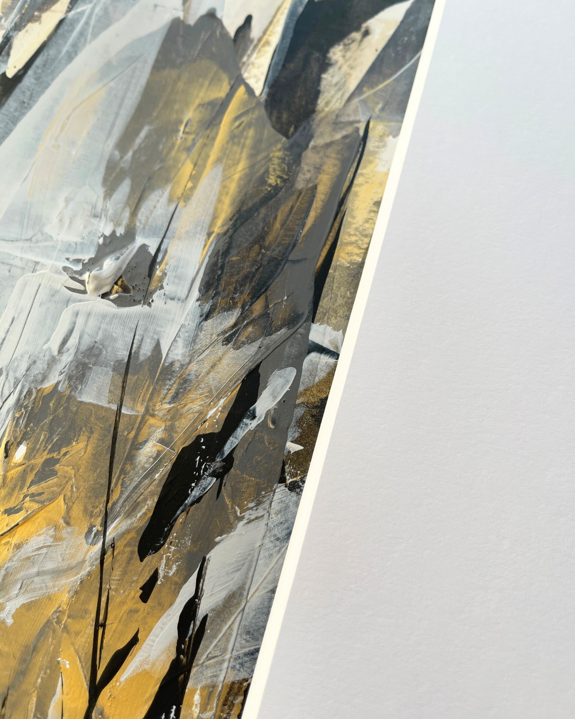 Antiquity | Original Abstract artwork on paper | A1 | neutral palette with gold | Chris Moss Art