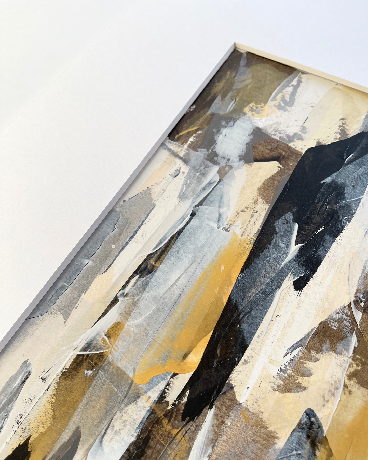 Antiquity | Original Abstract artwork on paper | A1 | neutral palette with gold | Chris Moss Art