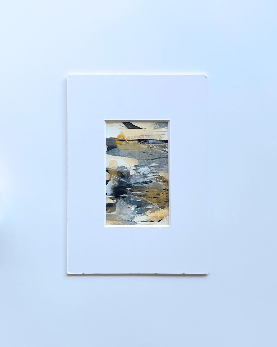 Dune | neutral & gold abstract painting on paper | mounted and unframed | A2 | Chris Moss Art