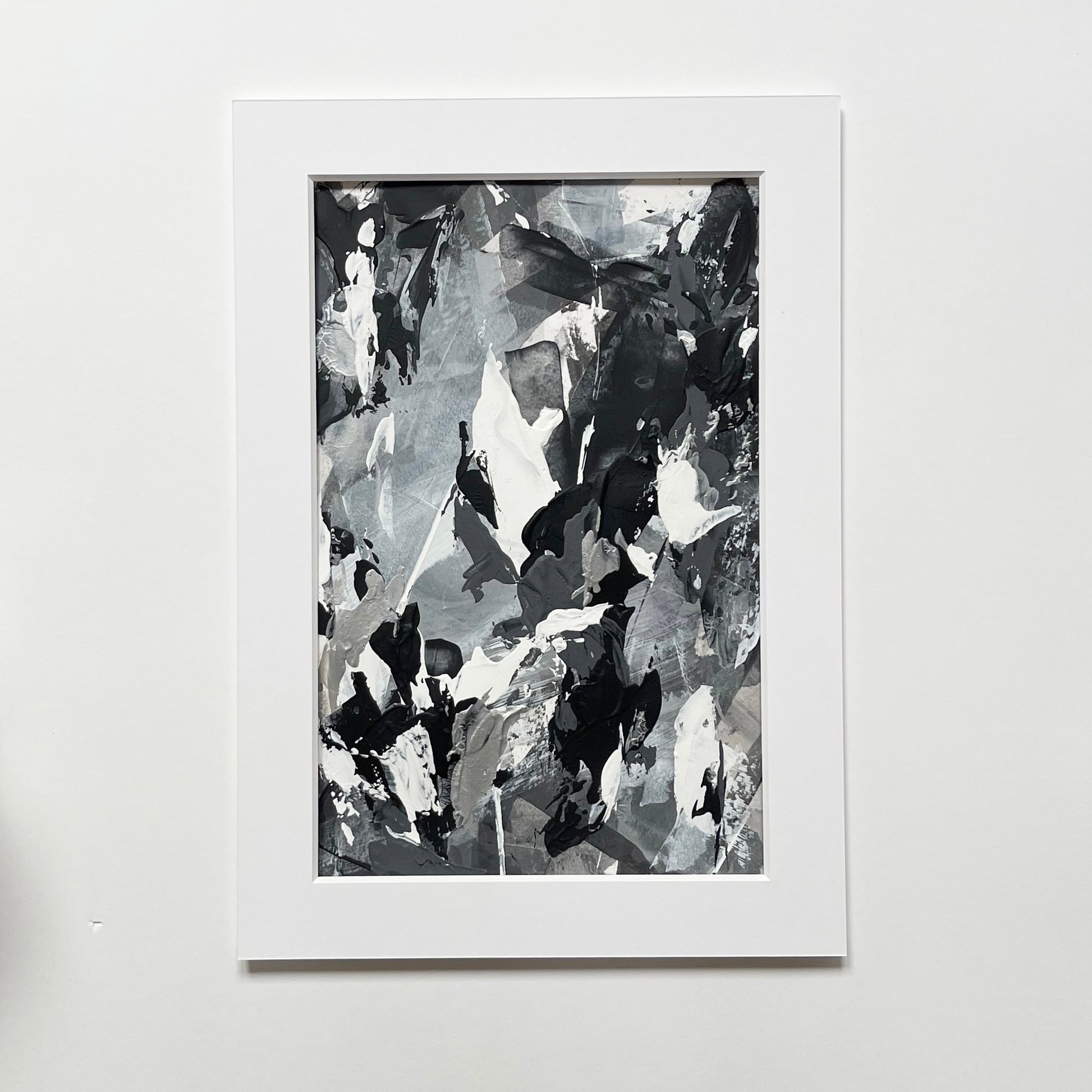 Echo No.5 | Original monochrome abstract artwork on paper. Size: A3. Chris Moss Art