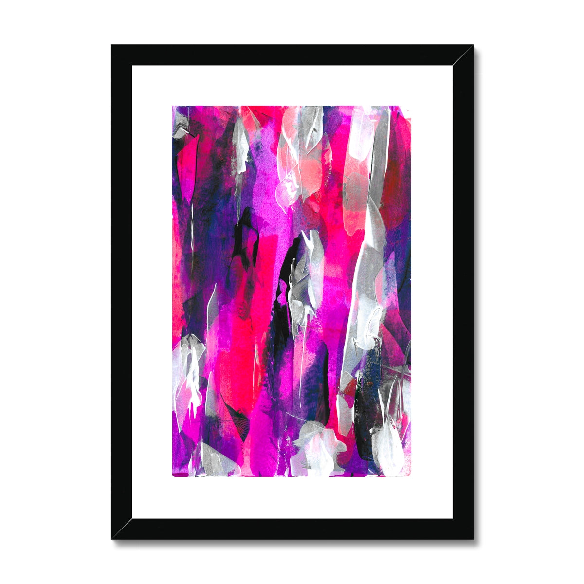 Encore | Pink, violet & white abstract fine art print Available framed and Unframed in various sizes. Chris Moss Art