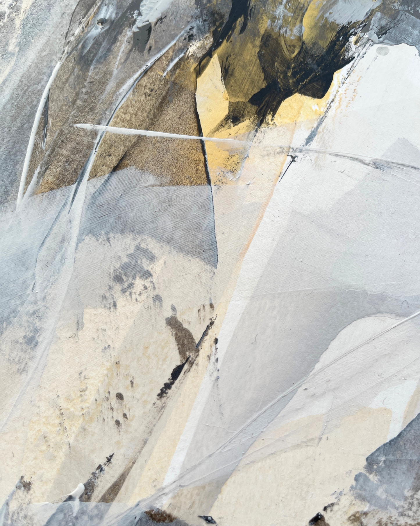 Rift - Diptych | Original Abstract Artworks on Paper  | 2 x A2 | Neutral palette with gold | Chris Moss Art