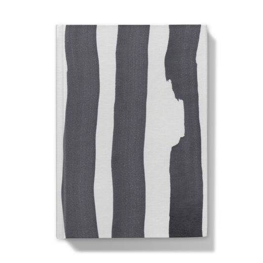 Streaks | Monochrome Abstract Hardback Journal | A5 | Chris Moss Art
