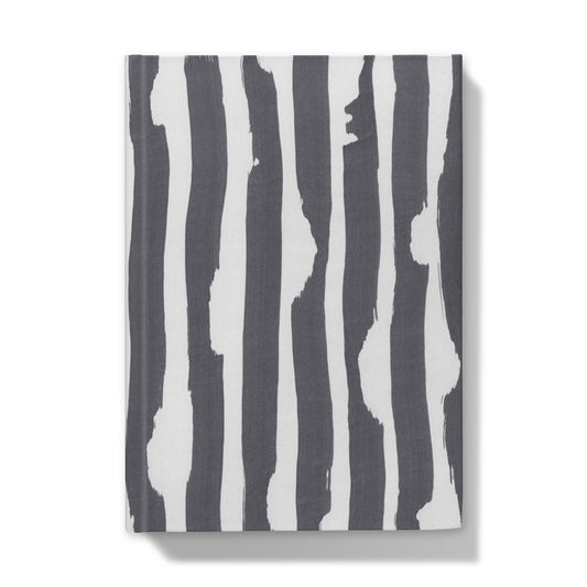 Stripes | Monochrome Abstract Hardback Journal | A5 | Chris Moss Art