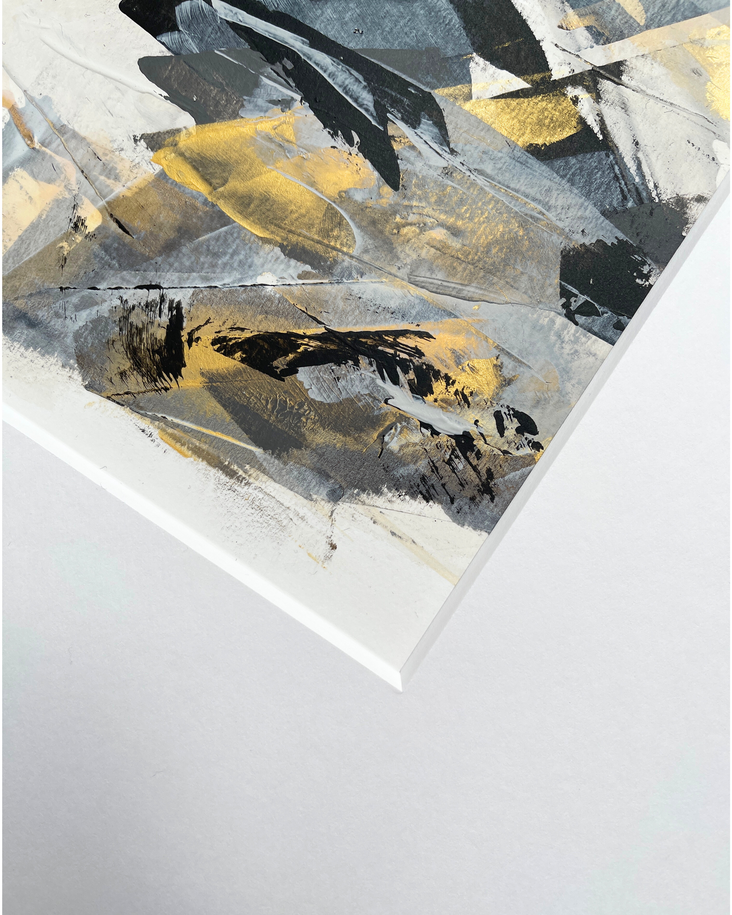 Terrain | Original Abstract Artwork on Paper | A2 | Neutral palette with gold | Chris Moss Art
