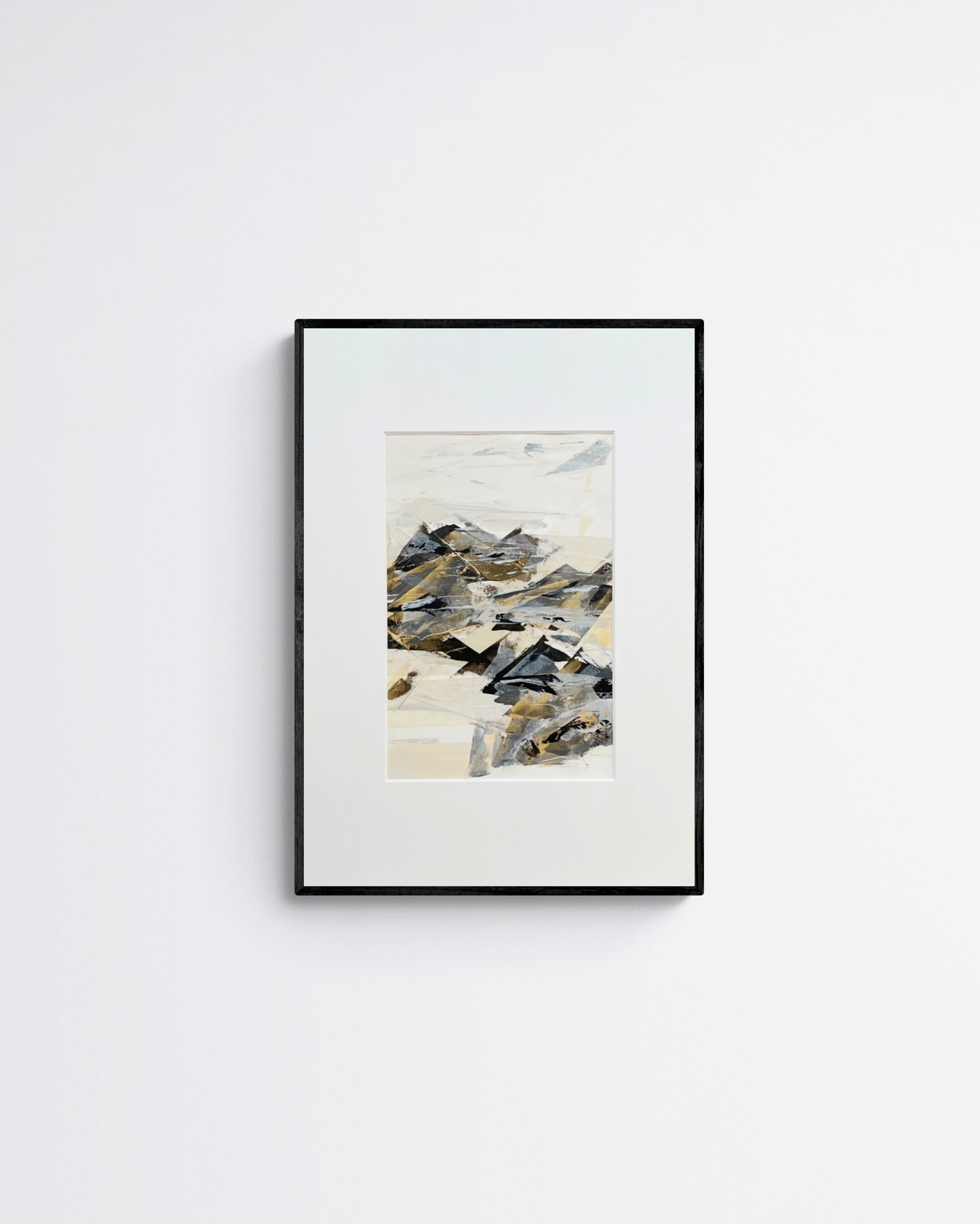Terrain | Original Abstract Artwork on Paper | A2 | Neutral palette with gold | Chris Moss Art