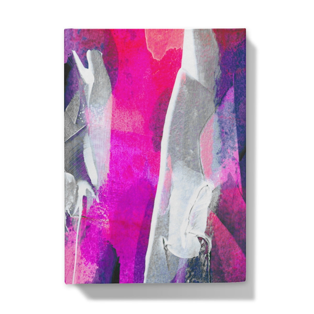 Encore. Abstract fine art stationery - hardback journal and greeting cards. Pink & violet. Chris Moss Art