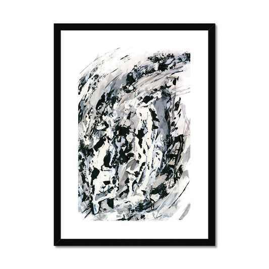 Hurricane, monochrome abstract framed fine art print, high quality abstract artwork. Chris Moss Art