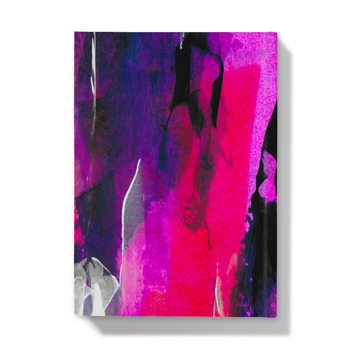 Encore. Abstract fine art stationery - hardback journal and greeting cards. Pink & violet. Chris Moss Art