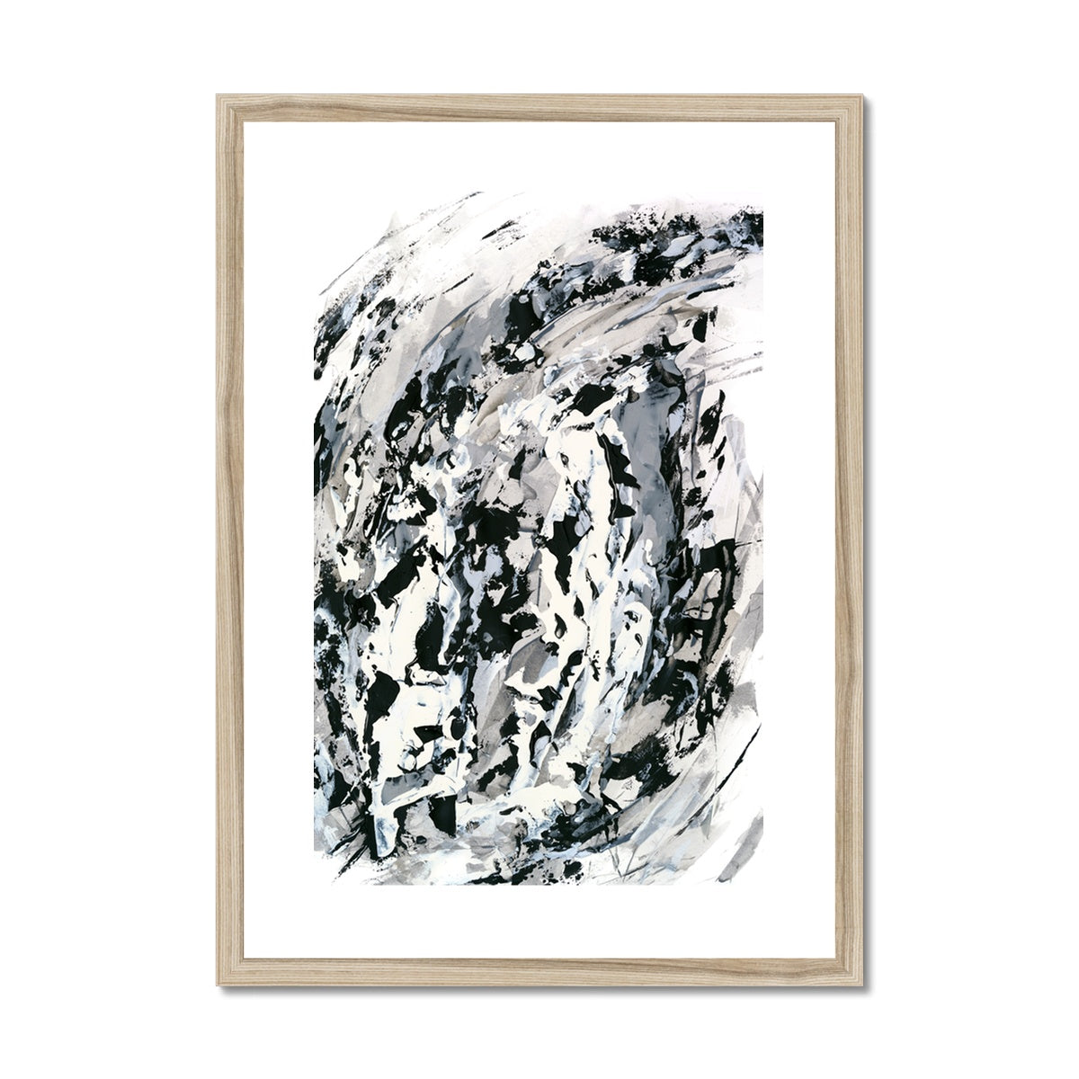 Hurricane, monochrome abstract framed fine art print, high quality abstract artwork. Chris Moss Art