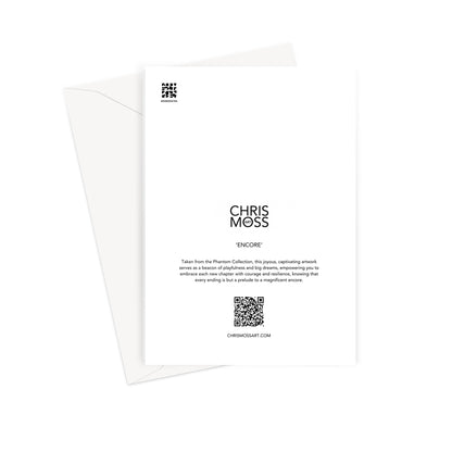 Encore. Abstract fine art stationery - hardback journal and greeting cards. Pink & violet. Chris Moss Art