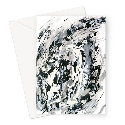 Hurricane. Abstract fine art stationery - hardback journal and greeting cards. Monochrome. Chris Moss Art