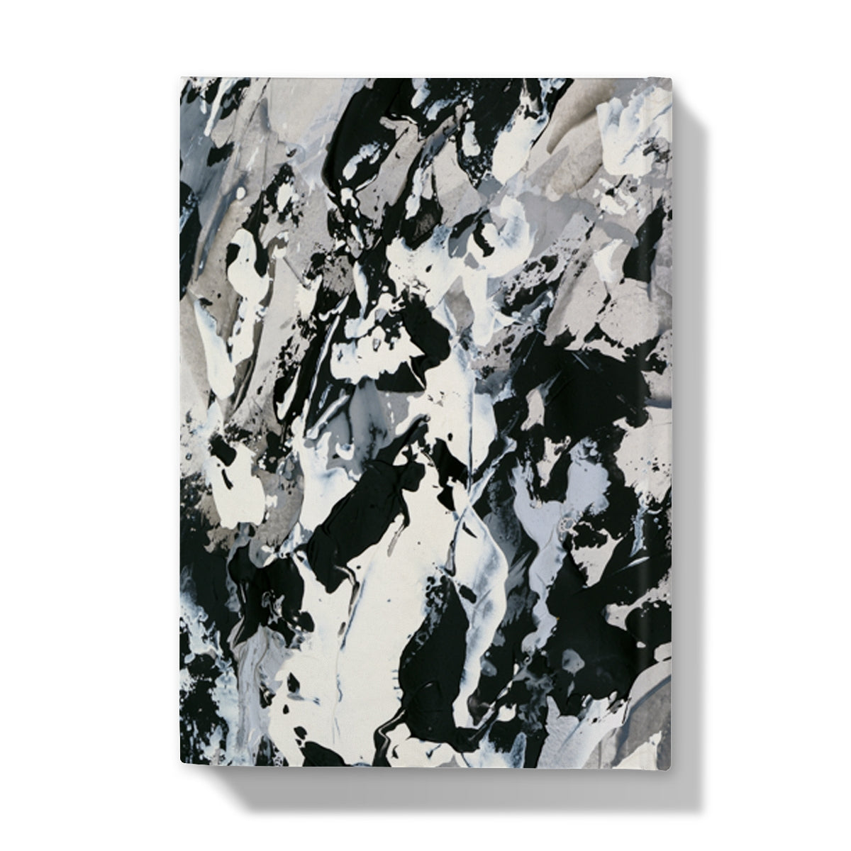 Hurricane. Abstract fine art stationery - hardback journal and greeting cards. Monochrome. Chris Moss Art