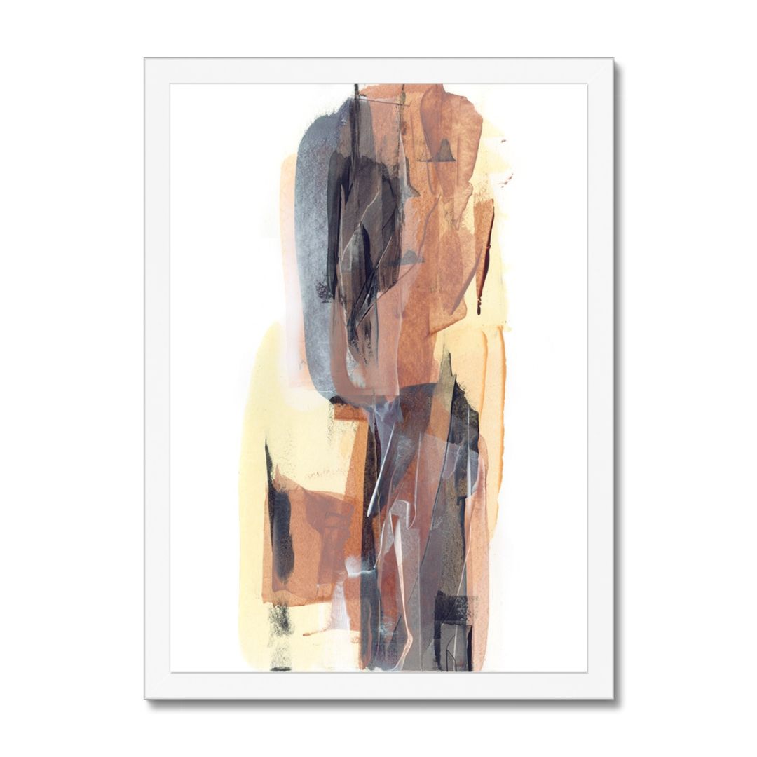 Bare | warm neutral abstract fine art print in white wood frame | Chris Moss Art 