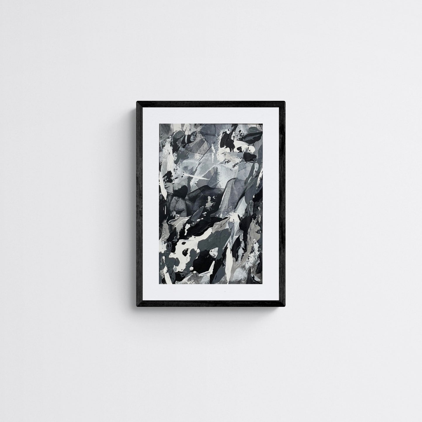 Echo No.3 | Original monochrome abstract artwork on paper. Size A3 mounted. Chris Moss Art