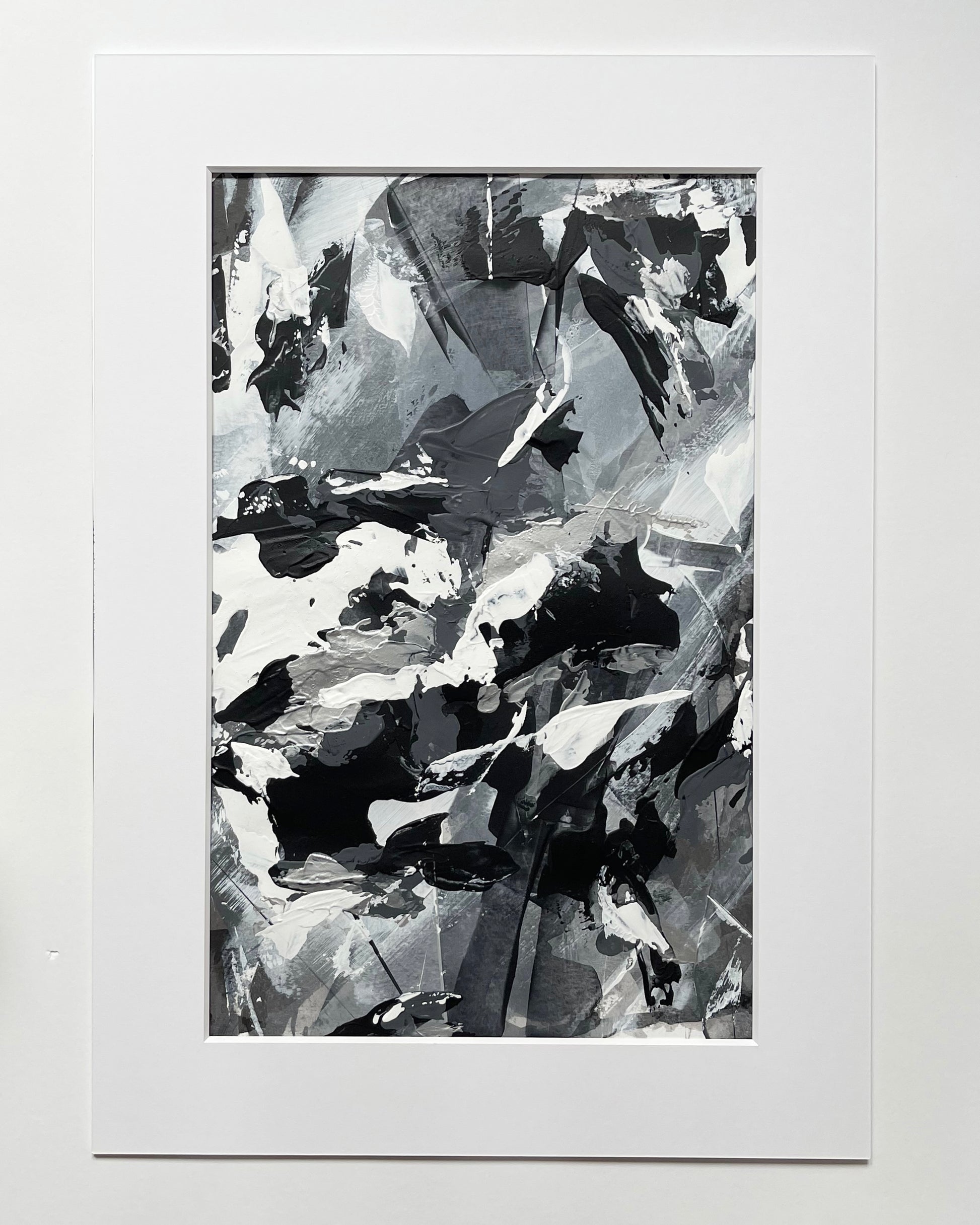 Echo No.1 | Monochrome abstract artwork on paper | Size A2. Chris Moss Art