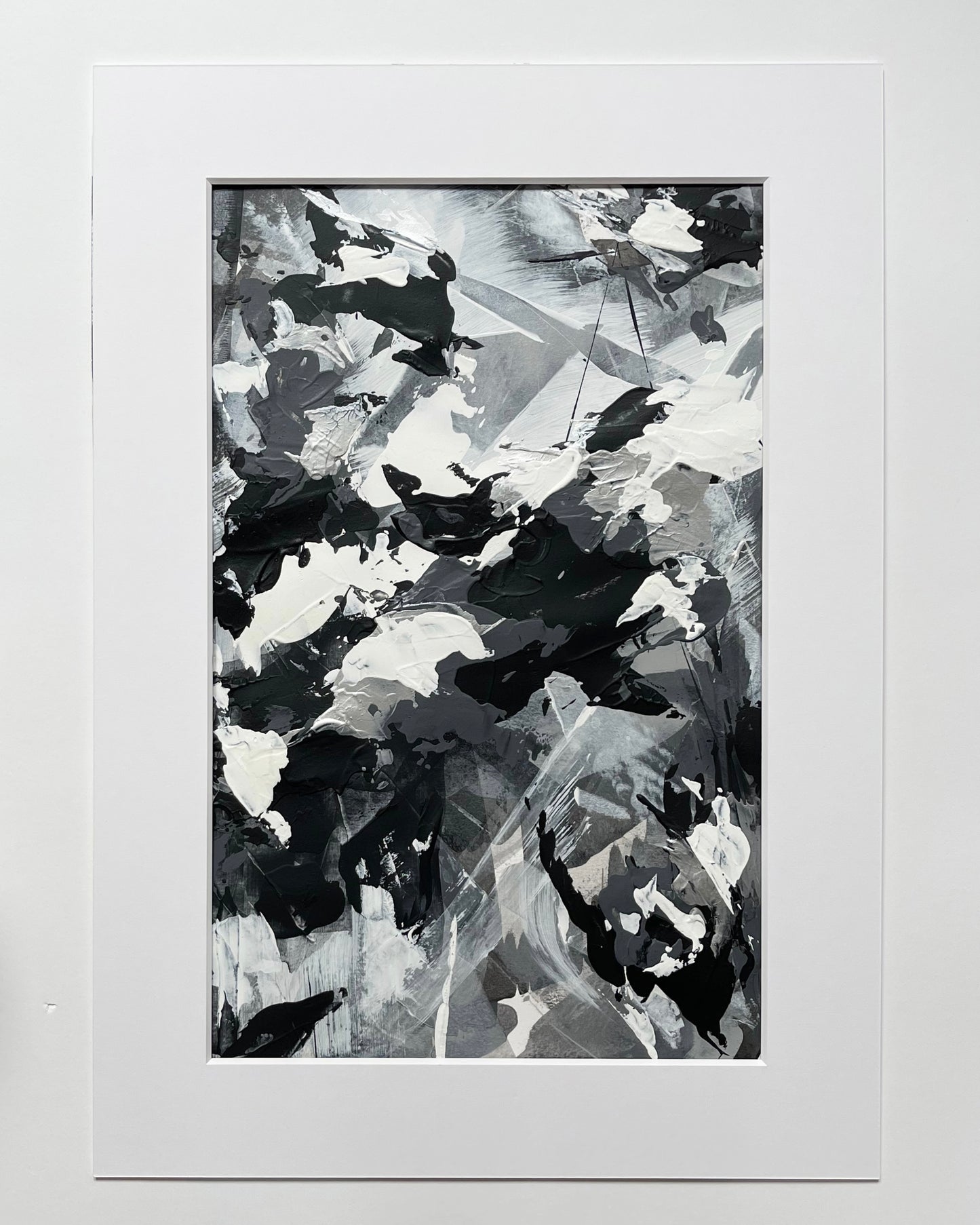 Echo No.2 | Original monochrome abstract artwork on paper. Size A2. Chris Moss Art