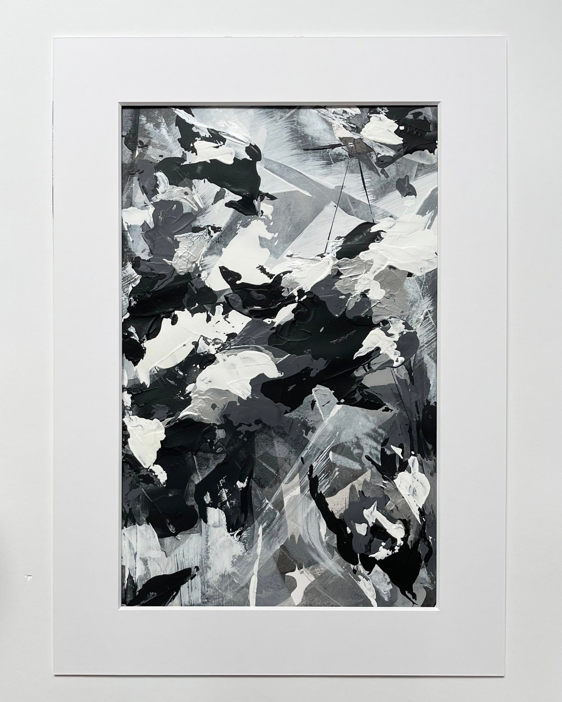 Echo No.2 | Original monochrome abstract artwork on paper. Size A2. Chris Moss Art