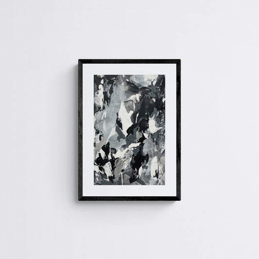 Echo No.5 | Original monochrome abstract artwork on paper. Size: A3. Chris Moss Art