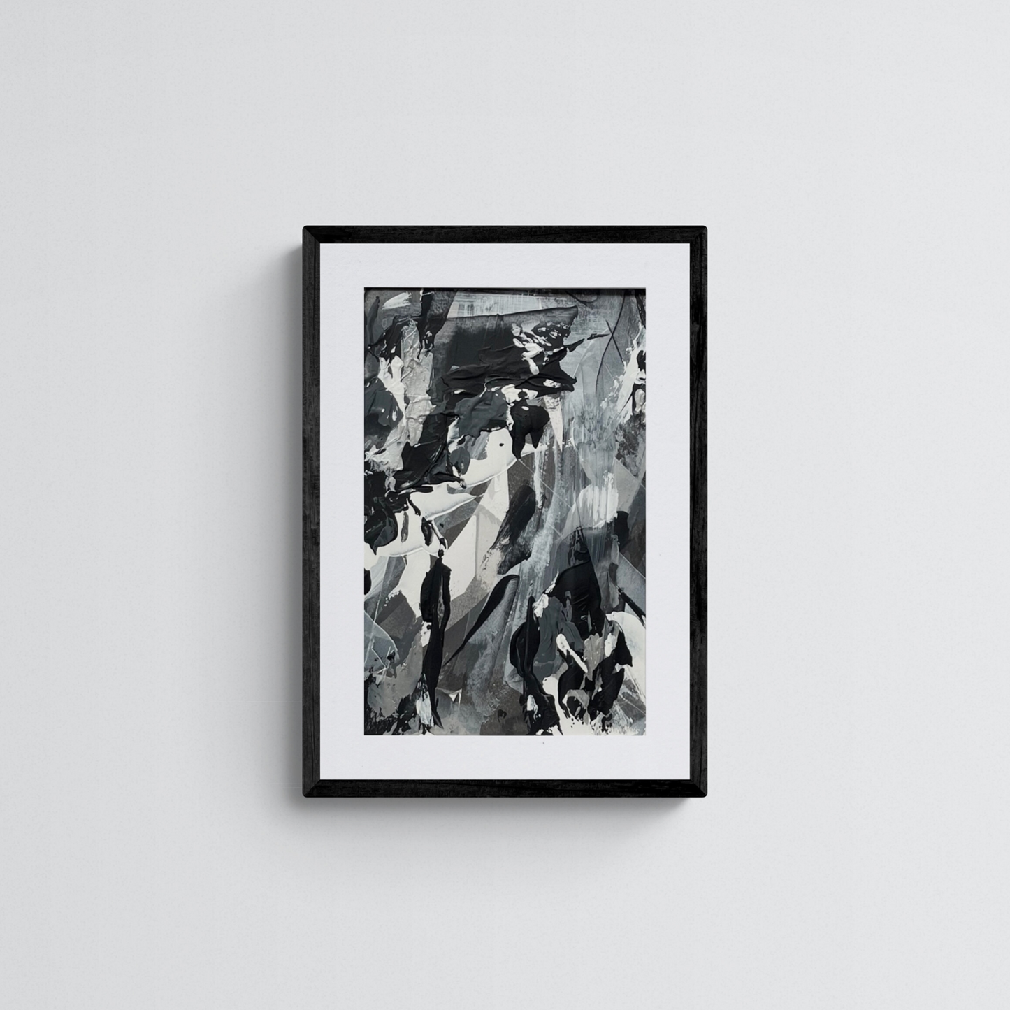 Echo No.6 | Original monochrome abstract artwork on paper. Size A3. Chris Moss Art