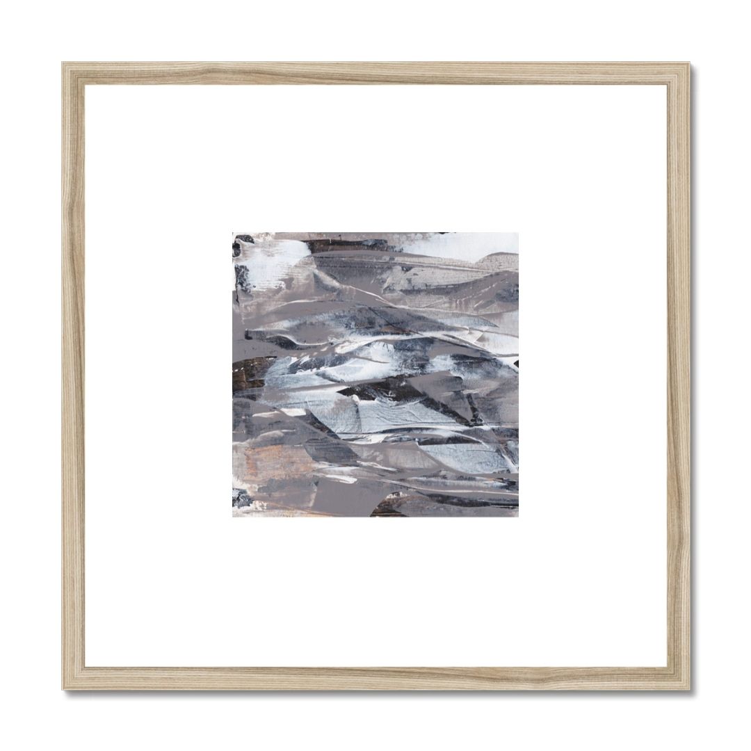 Fathom | neutral gold taupe black and white abstract fine art print | styled in a natural frame | Chris Moss Art
