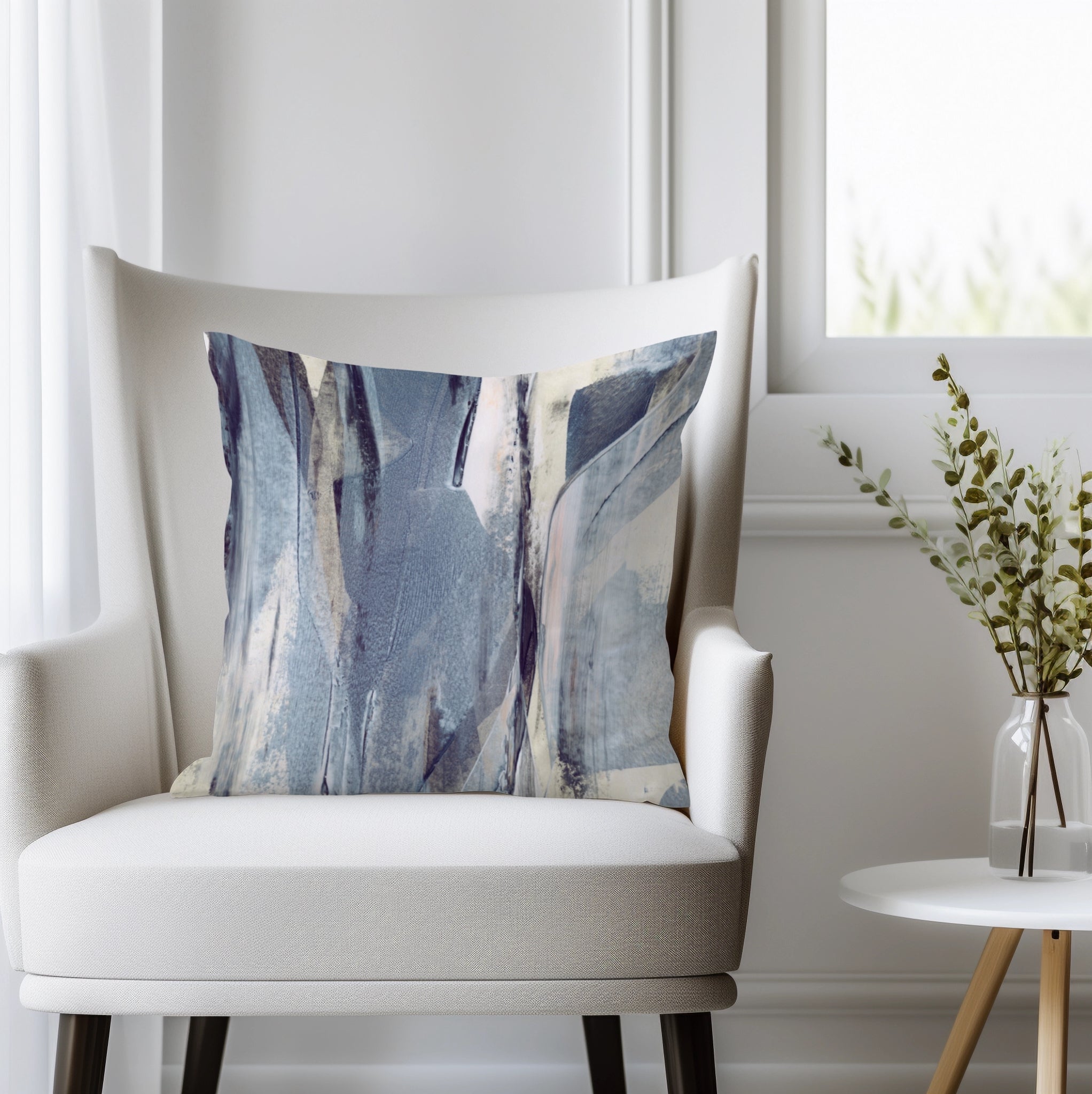 Neutral abstract fine art cushion | cotton twill | hand-made in the UK | Rogue by Chris Moss 