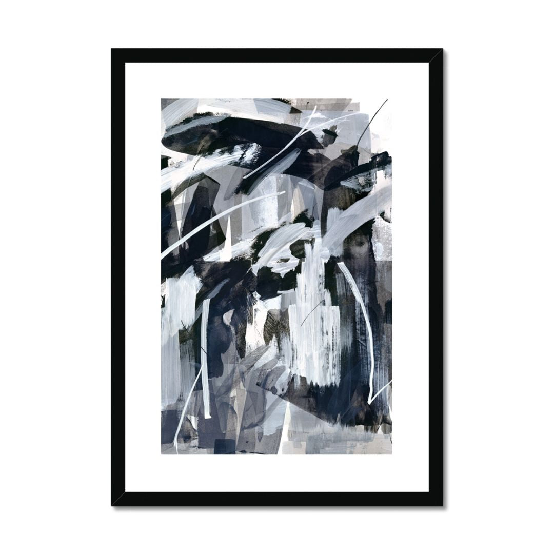 WKND | monochrome abstract fine art print | framed in black | Chris Moss Art