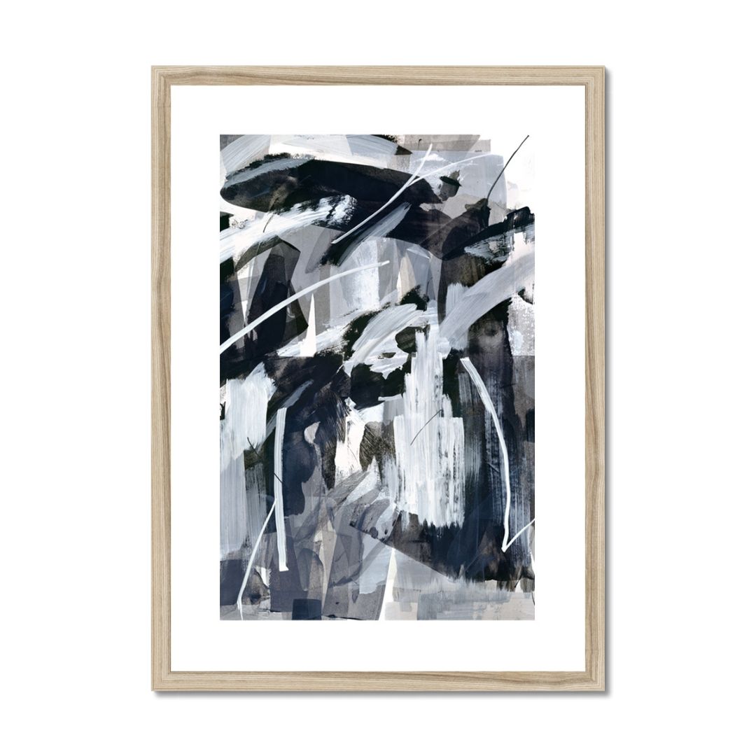 WKND | monochrome abstract fine art print | framed in natural wood | Chris Moss Art