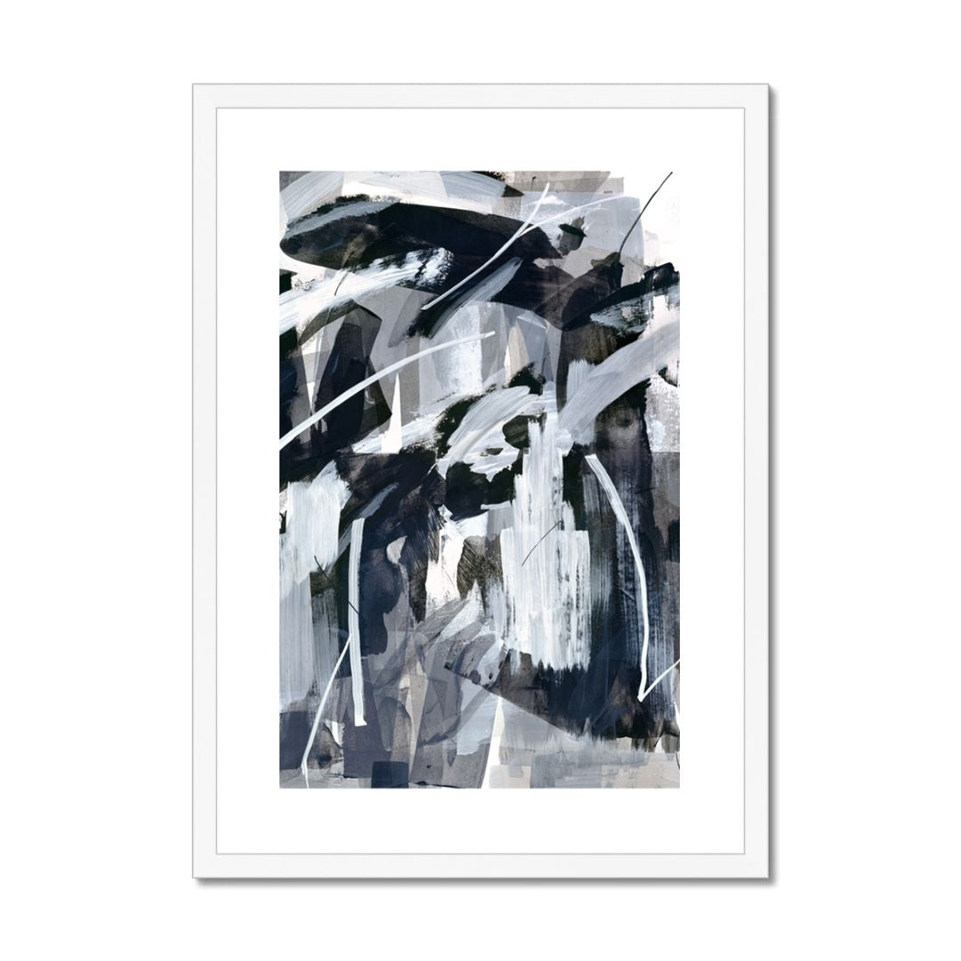 WKND | monochrome abstract fine art print | framed in white | Chris Moss Art