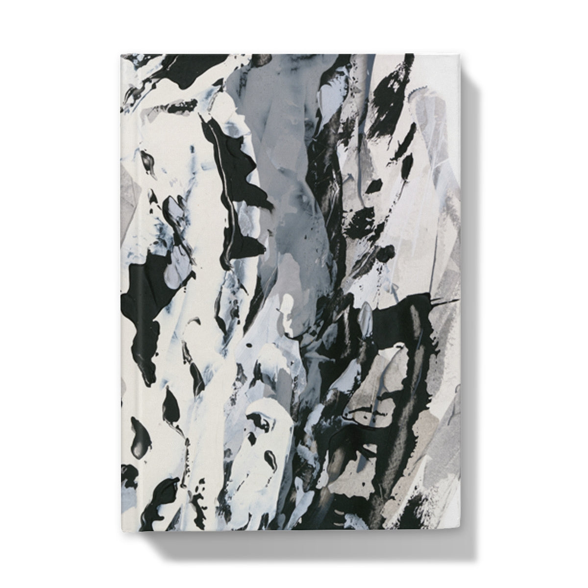 Hurricane. Abstract fine art stationery - hardback journal and greeting cards. Monochrome. Chris Moss Art