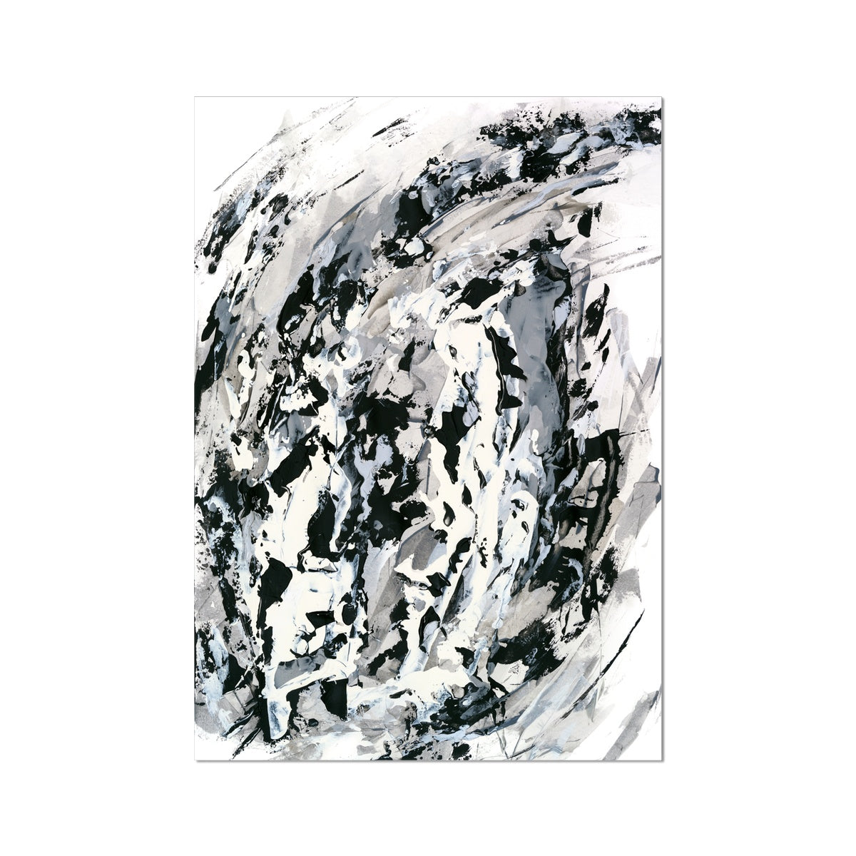 Hurricane, monochrome abstract unframed fine art print, high quality abstract artwork. Chris Moss Art